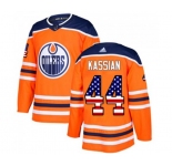 Adidas Edmonton Oilers #44 Zack Kassian Authentic Orange USA Flag Fashion NHL Jersey