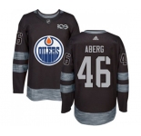 Adidas Edmonton Oilers #46 Pontus Aberg Authentic Black 1917-2017 100th Anniversary NHL Jersey