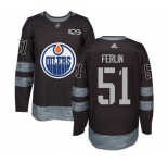 Adidas Edmonton Oilers #51 Brian Ferlin Authentic Black 1917-2017 100th Anniversary NHL Jersey