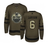 Adidas Edmonton Oilers #6 Adam Larsson Authentic Green Salute to Service NHL Jersey