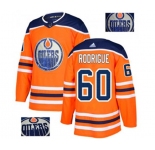 Adidas Edmonton Oilers #60 Olivier Rodrigue Authentic Orange Fashion Gold NHL Jersey
