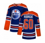 Adidas Edmonton Oilers #60 Olivier Rodrigue Premier Royal Blue Alternate NHL Jersey