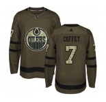 Adidas Edmonton Oilers #7 Paul Coffey Authentic Green Salute to Service NHL Jersey