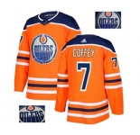 Adidas Edmonton Oilers #7 Paul Coffey Authentic Orange Fashion Gold NHL Jersey