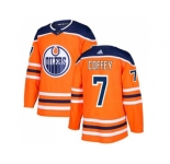 Adidas Edmonton Oilers #7 Paul Coffey Orange Home Authentic Stitched NHL Jersey