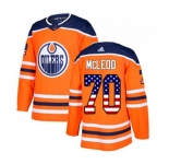 Adidas Edmonton Oilers #70 Ryan McLeod Authentic Orange USA Flag Fashion NHL Jersey