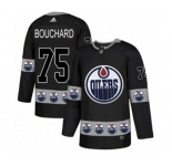 Adidas Edmonton Oilers #75 Evan Bouchard Authentic Black Team Logo Fashion NHL Jersey
