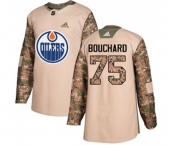 Adidas Edmonton Oilers #75 Evan Bouchard Authentic Camo Veterans Day Practice NHL Jersey