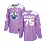 Adidas Edmonton Oilers #75 Evan Bouchard Authentic Purple Fights Cancer Practice NHL Jersey