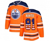 Adidas Edmonton Oilers #81 Yohann Auvitu Authentic Orange USA Flag Fashion NHL Jersey