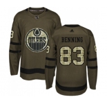 Adidas Edmonton Oilers #83 Matt Benning Authentic Green Salute to Service NHL Jersey