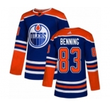 Adidas Edmonton Oilers #83 Matt Benning Premier Royal Blue Alternate NHL Jersey
