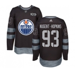 Adidas Edmonton Oilers #93 Ryan Nugent-Hopkins Authentic Black 1917-2017 100th Anniversary NHL Jersey