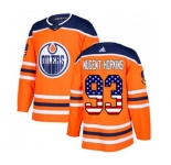 Adidas Edmonton Oilers #93 Ryan Nugent-Hopkins Authentic Orange USA Flag Fashion NHL Jersey