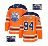 Adidas Edmonton Oilers #94 Ryan Smyth Authentic Orange Fashion Gold NHL Jersey