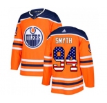 Adidas Edmonton Oilers #94 Ryan Smyth Authentic Orange USA Flag Fashion NHL Jersey