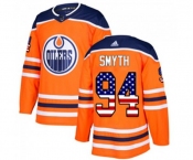 Adidas Edmonton Oilers #94 Ryan Smyth Authentic Orange USA Flag Fashion NHL Jersey