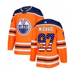 Adidas Edmonton Oilers #97 Connor McDavid Authentic Orange USA Flag Fashion NHL Jersey