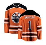 Edmonton Oilers #1 Laurent Brossoit Fanatics Branded Orange Home Breakaway NHL Jersey