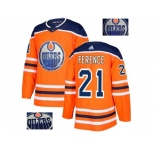 Men Adidas Edmonton Oilers #21 Andrew Ference Orange Home Authentic Fashion Gold Stitched NHL Jersey