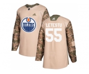 Men Adidas Edmonton Oilers #55 Mark Letestu Camo Authentic 2017 Veterans Day Stitched NHL Jersey
