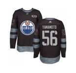 Men Adidas Edmonton Oilers #56 Kailer Yamamoto Black 1917-2017 100th Anniversary Stitched NHL Jersey