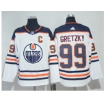 Men Adidas Edmonton Oilers #99 Wayne Gretzky White Road Authentic Stitched NHL Jersey