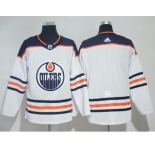 Men Adidas Edmonton Oilers Blank White Road Authentic Stitched NHL Jersey