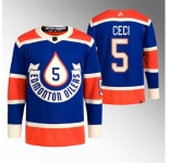 Men Edmonton Oilers #5 Cody Ceci 2023 Royal Heritage Classic Primegreen Stitched Jersey