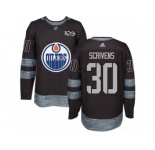 Men's Adidas Edmonton Oilers #30 Ben Scrivens Authentic Black 1917-2017 100th Anniversary NHL Jersey