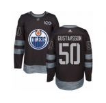Men's Adidas Edmonton Oilers #50 Jonas Gustavsson Authentic Black 1917-2017 100th Anniversary NHL Jersey