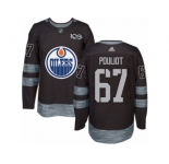 Men's Adidas Edmonton Oilers #67 Benoit Pouliot Authentic Black 1917-2017 100th Anniversary NHL Jersey