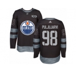 Men's Adidas Edmonton Oilers #98 Jesse Puljujarvi Authentic Black 1917-2017 100th Anniversary NHL Jersey
