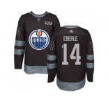 Men's Edmonton Oilers #14 Jordan Eberle Black 1917-2017 100th Anniversary Stitched NHL Jersey