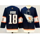Men's Edmonton Oilers #18 Zach Hyman Navy 2024-25 Reverse Retro Stitched Jersey