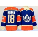 Men's Edmonton Oilers #18 Zach Hyman Royal 2024-25 Heritage Classic Primegreen Stitched Jersey