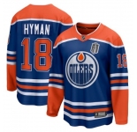 Men's Edmonton Oilers #18 Zach Hyman Royal 2025 Stanley Cup Final Home Breakaway Jersey