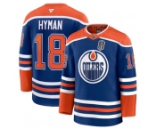 Men's Edmonton Oilers #18 Zach Hyman Royal 2025 Stanley Cup Final Home Premium Jersey