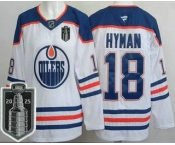 Men's Edmonton Oilers #18 Zach Hyman White 2025 Stanley Cup Final Authentic Jersey