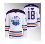 Men's Edmonton Oilers #18 Zach Hyman White Stitched Jersey