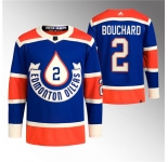 Men's Edmonton Oilers #2 Evan Bouchard 2023 Royal Heritage Classic Primegreen Stitched Jersey
