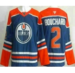 Men's Edmonton Oilers #2 Evan Bouchard Blue Authentic Jersey