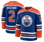 Men's Edmonton Oilers #2 Evan Bouchard Royal 2025 Premium Home Stitched Hockey Jersey