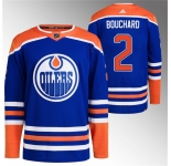 Men's Edmonton Oilers #2 Evan Bouchard Royal Stitched Jersey