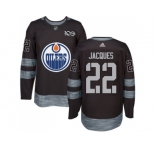 Men's Edmonton Oilers #22 Jean-Francois Jacques Black 1917-2017 100th Anniversary Stitched NHL Jersey