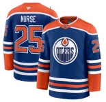 Men's Edmonton Oilers #25 Darnell Nurse Royal 2025 Premium Home Stitched Hockey Jersey