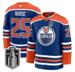 Men's Edmonton Oilers #25 Darnell Nurse Royal 2025 Stanley Cup Final Home Premium Jersey