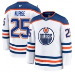 Men's Edmonton Oilers #25 Darnell Nurse White 2025 Premium Away Stitched Hockey Jersey