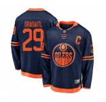 Men's Edmonton Oilers #29 Leon Draisaitl Authentic Navy Blue Alternate Fanatics Branded Breakaway Hockey Jersey