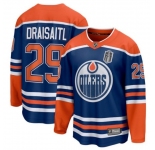 Men's Edmonton Oilers #29 Leon Draisaitl Royal 2025 Stanley Cup Final Home Breakaway Jersey